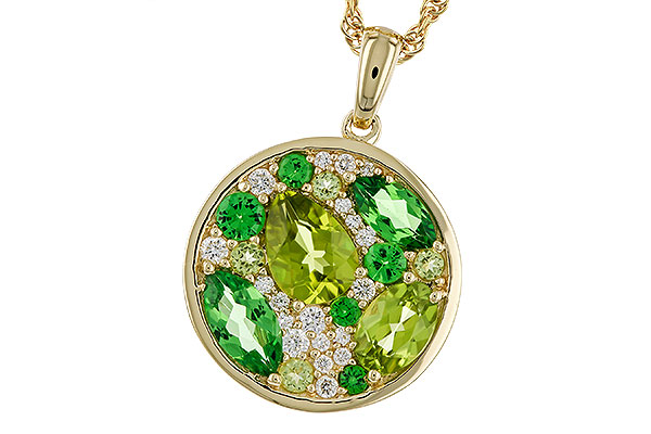 C274-85845: NECK 2.20 TW SEMI-PRECIOUS (TSAV, PER) 2.37 TGW