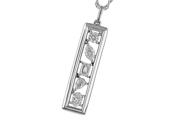 G273-99481: NECKLACE .85 TW FANCY CUT DIAMONDS