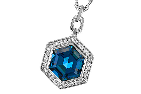 L274-84053: NECK 3.40 LONDON BLUE TOPAZ 3.55 TGW (9MM LBT)